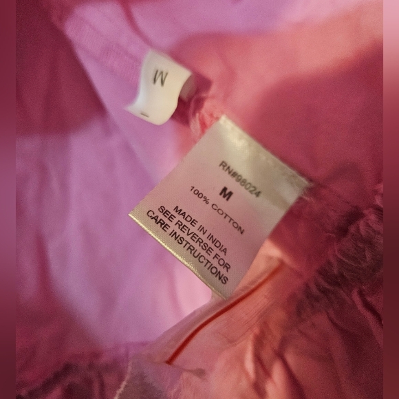 Anthropology Love The Label Women's Pink Poppy High-Neck Ruffle Blouse Top - Picture 6 of 8